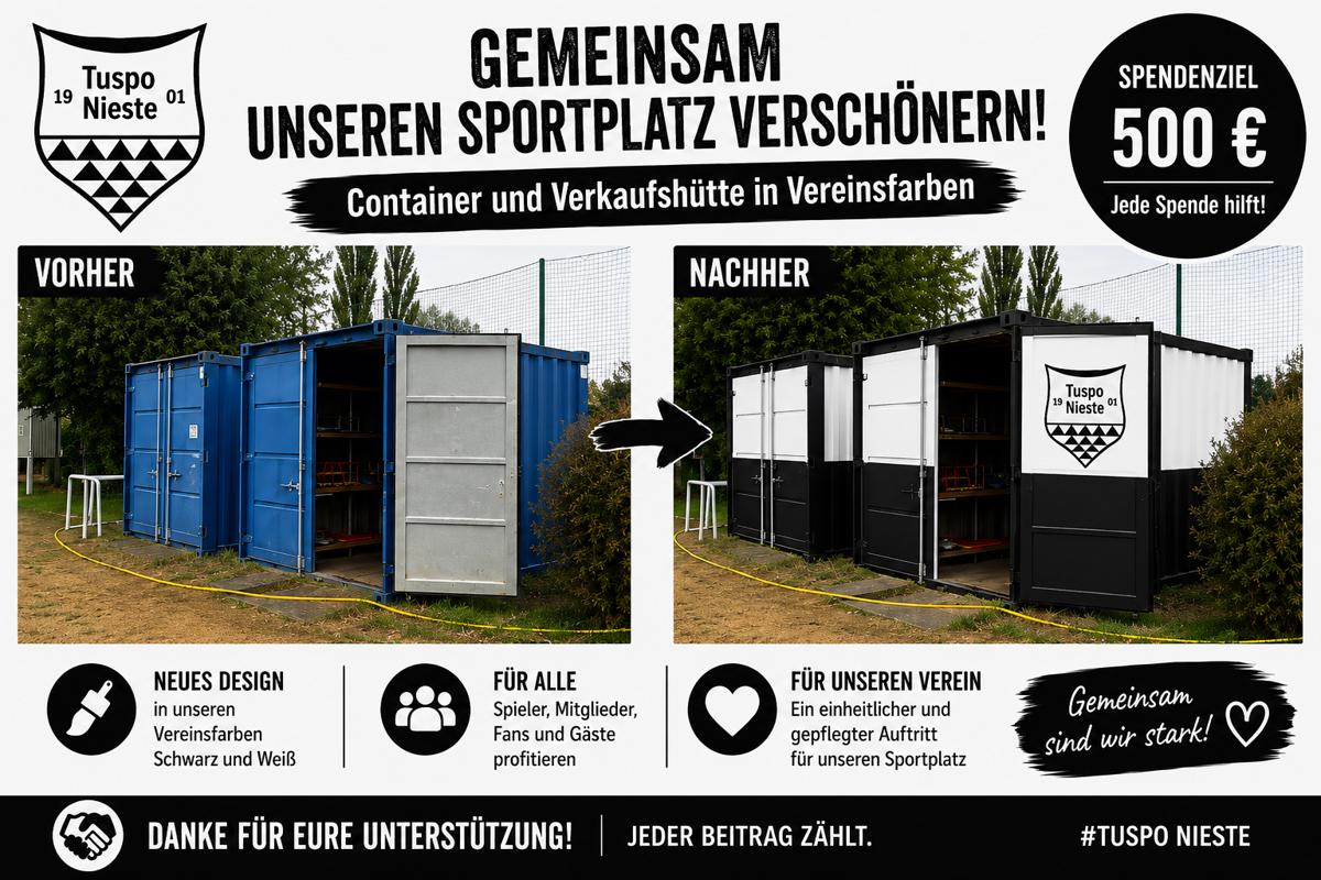 Sportplatz in Vereinsfarben gestalten